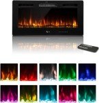 UNIONLINE 102cm Wall-Mounted Electric Fireplace with LED Flames