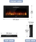 UNIONLINE 102cm Wall-Mounted Electric Fireplace with LED Flames
