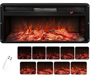 TANGZON Wall Mounted Electric Fireplace with Remote