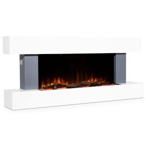 52" Baridi Wall-Mounted Electric Fireplace with LED Flames
