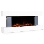 52" Baridi Wall-Mounted Electric Fireplace with LED Flames
