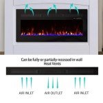 Panana 40-60" Electric Recessed LED Fireplace