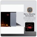 52" Baridi Wall-Mounted Electric Fireplace with LED Flames