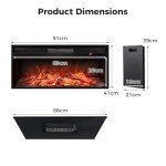 TANGZON Wall Mounted Electric Fireplace with Remote