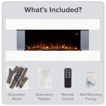 52" Baridi Wall-Mounted Electric Fireplace with LED Flames