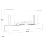 52" Baridi Wall-Mounted Electric Fireplace with LED Flames