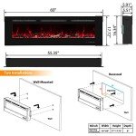Electric Wall-Mounted Fireplace Insert with Timer