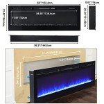 Wall Mounted Electric Fireplace with LED Flames
