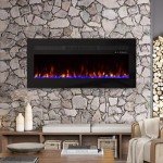 Panana 60" Electric Fireplace with 16 Color Flames