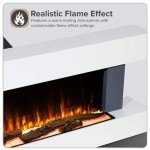 52" Baridi Wall-Mounted Electric Fireplace with LED Flames