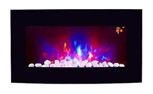 TruFlame Curved Black Electric Fire with LED Lights