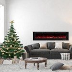 Electric Wall-Mounted Fireplace Insert with Timer
