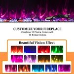 Electric Wall-Mounted Fireplace Insert with Timer