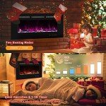 Electric Wall-Mounted Fireplace Insert with Timer