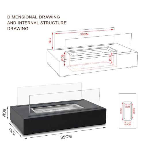 BACOENG Portable Bio Ethanol Tabletop Fire Pit