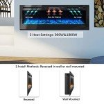 Wall-Mounted Electric Fireplace with 12 LED Flames