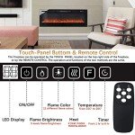 Wall-Mounted Electric Fireplace with 12 LED Flames