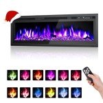 40" Wall-Mounted Electric Fireplace with LED Flames