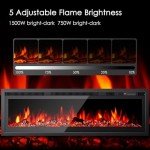 40" Wall-Mounted Electric Fireplace with LED Flames