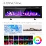 40" Wall-Mounted Electric Fireplace with LED Flames
