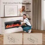 40" Wall-Mounted Electric Fireplace with LED Flames