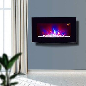 TruFlame Wall Mounted Black Electric Fire with LEDs