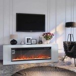 60-Inch Electric Fireplace with 3-Side Glass Display