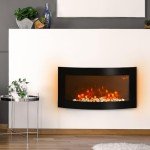 HOMCOM LED Wall-Mounted Electric Fireplace with Fan