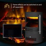 HOMCOM 900W Electric Freestanding Fireplace Heater