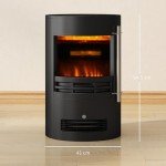 HOMCOM 900W Electric Freestanding Fireplace Heater
