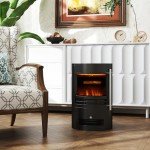 HOMCOM 900W Electric Freestanding Fireplace Heater