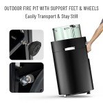 Onlyfire Round Gas Fire Pit with Wheels