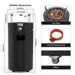 Onlyfire Round Gas Fire Pit with Wheels