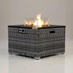 REALGLOW Warmpact Square Gas Fire Pit - Grey
