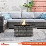REALGLOW Warmpact Square Gas Fire Pit - Grey