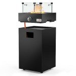 Onlyfire Square Gas Fire Pit with Wind Guard