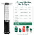 Dellonda 13kW Black Gas Patio Heater