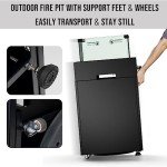 Onlyfire Square Gas Fire Pit with Wind Guard