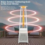 COSTWAY Outdoor Gas Patio Heater with Wheels