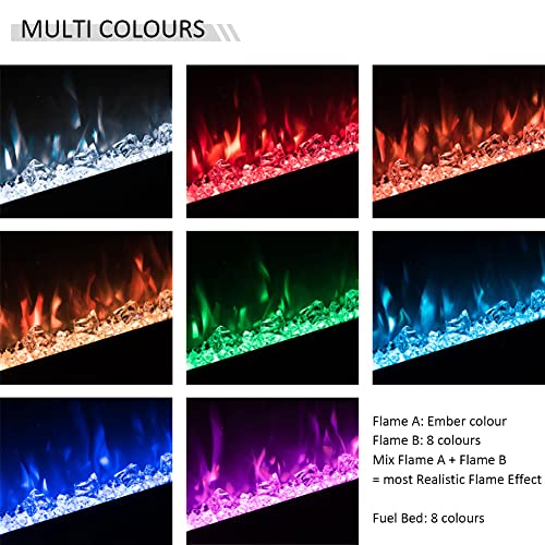 FLAMME 60" Slim Electric Fireplace with Multi Flames
