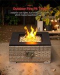 Outdoor Rattan Gas Fire Pit Table with Lid