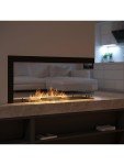 Wall-Mounted Bioethanol Fireplace with Protective Glass