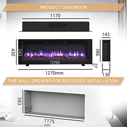 FLAMEKO Wilton 3-in-1 Electric Fireplace with Remote