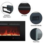 Electric Wall-Mounted Fireplace Insert with Timer