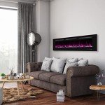 Electric Wall-Mounted Fireplace Insert with Timer