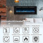Electric Wall-Mounted Fireplace Insert with Timer