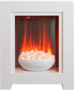 Adam Monet White Electric Fireplace with Wood Effect