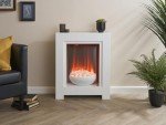 Adam Monet White Electric Fireplace with Wood Effect
