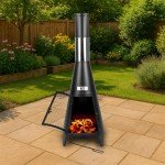 KCT Modern Chiminea - Outdoor Fire Pit Set