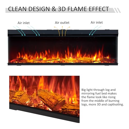 Knighton 59-Inch Electric Chimenea with Alexa Compatibility